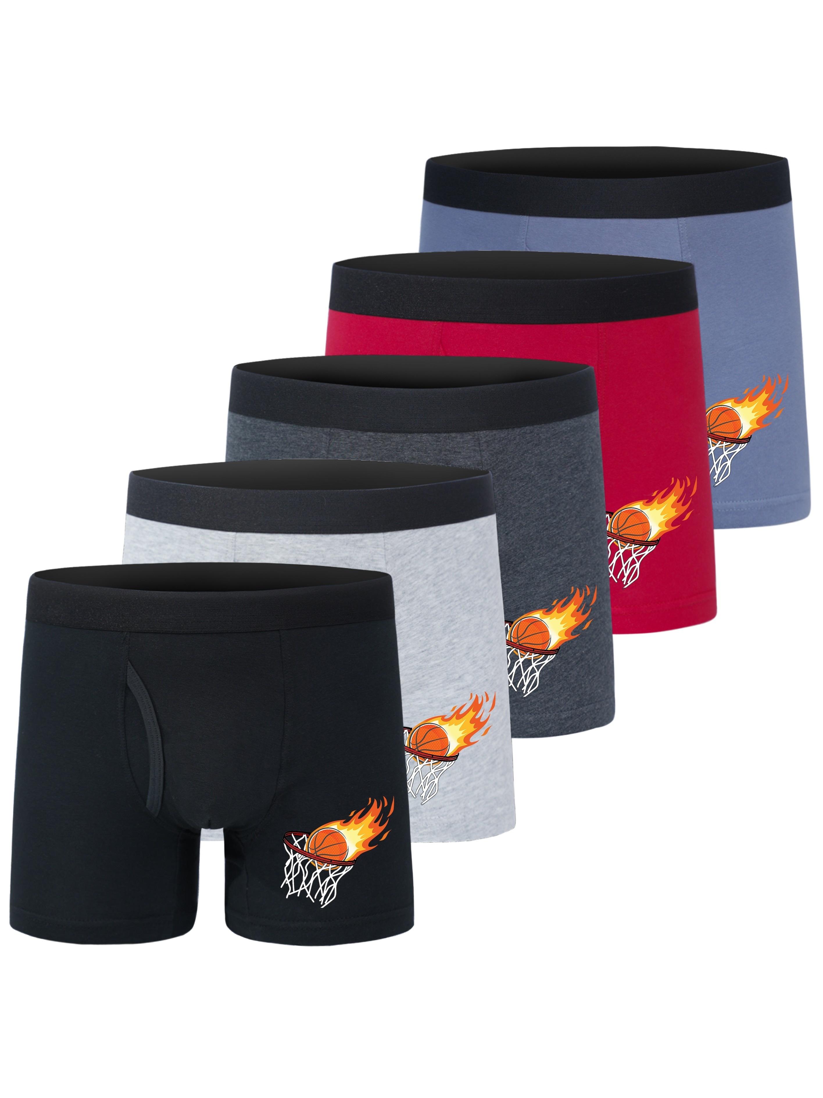 3pcs Boys Football Print Boxer Briefs Underwear Soft Comfortable Breathable  Kids Clothes