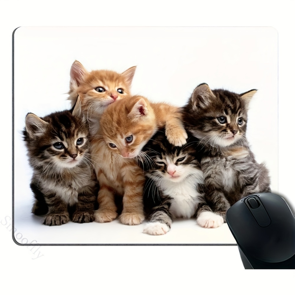

Smooffly Cats Mouse Pad For Computers, Kittens Family Cats Mouse Pad