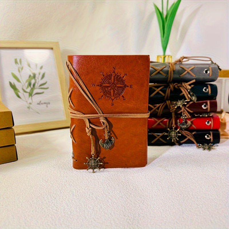 TEMU Vintage-inspired Leather Journal, 