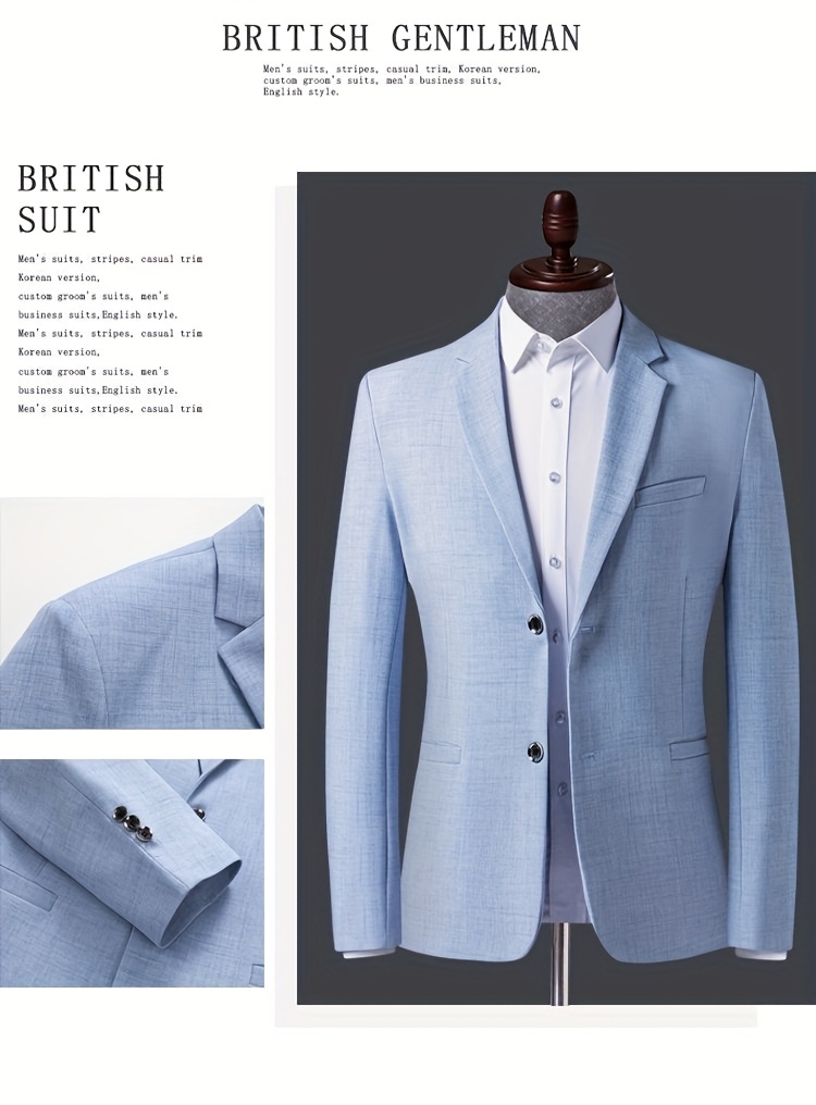Lightweight Blue Check Blazer - Stylish, Versatile, and Sun-Resistant for Work and Casual Attire, Polyester Fabric, 90g/m², Casual Attire Blazer | Check Pattern Blazer | Polyester Blazer