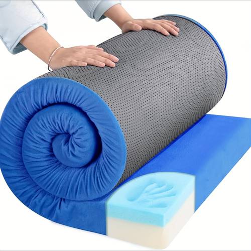 portable roll up camping mattress made of memory foam ideal for travel and car camping serves as a sleeping pad and floor mattress with a cover and travel bag