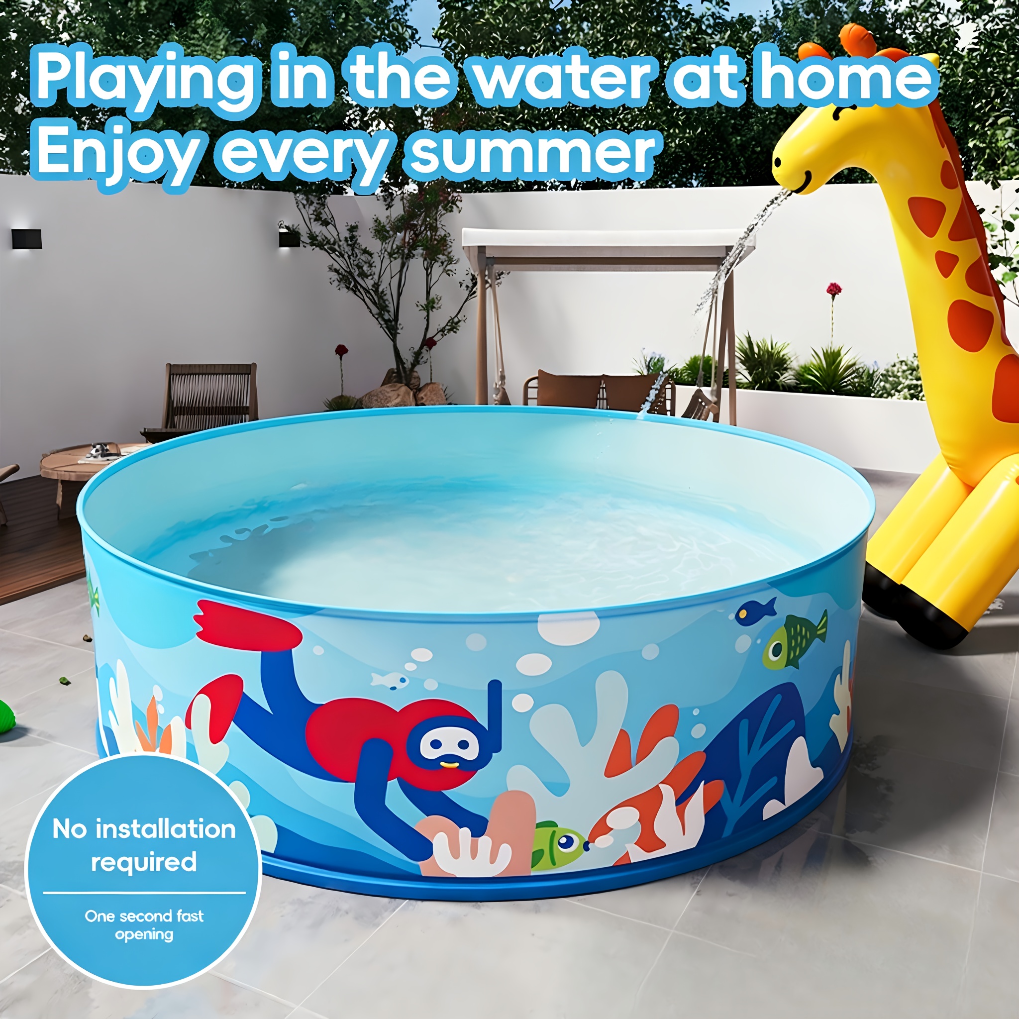 1  size   hard plastic non inflatable pool and ball pit suitable for adults dogs foldable circular pool for indoor outdoor backyard lawn   play Product details 1