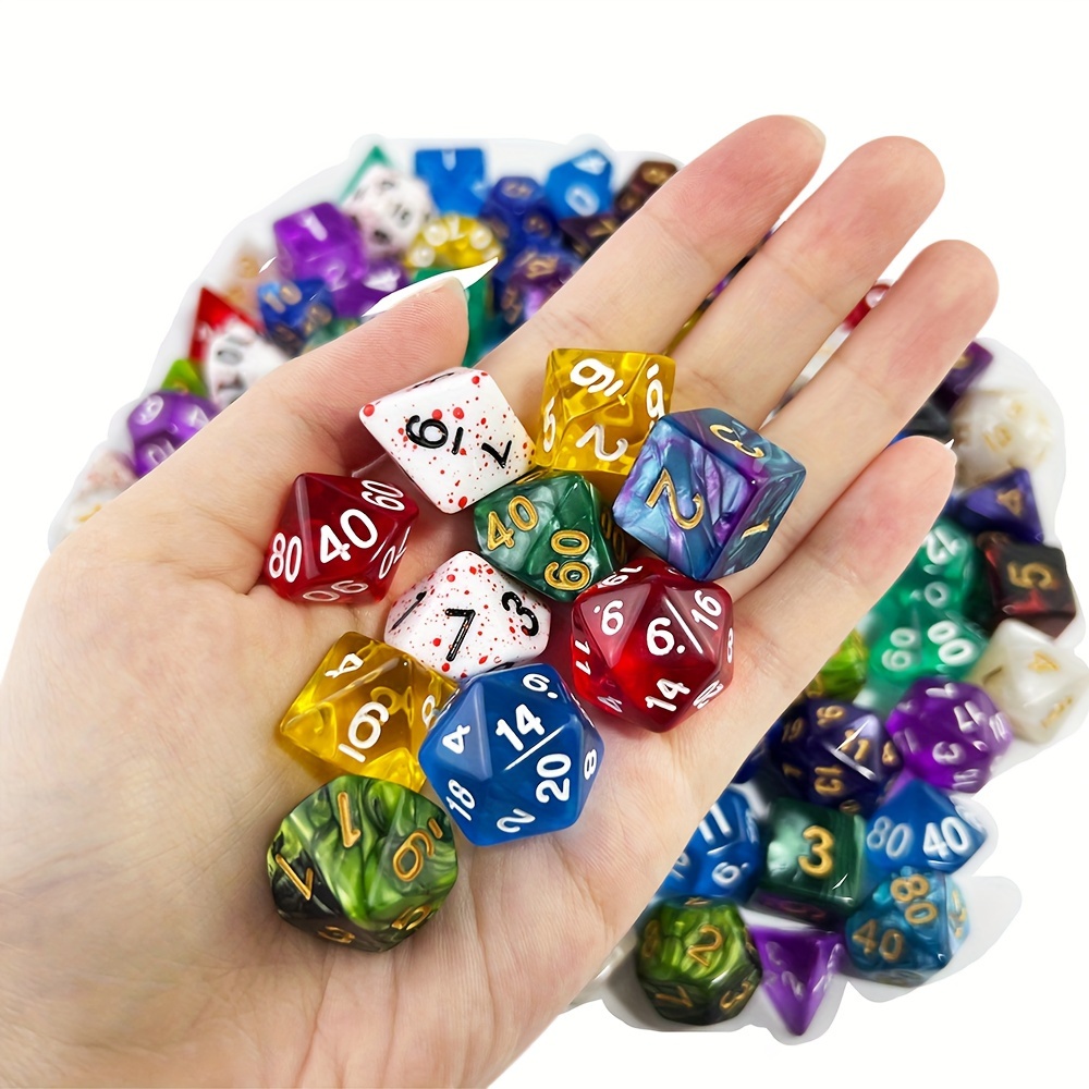 DND Dice Set - 30 X 7 Polyhedral Dice with Drawstring Bag