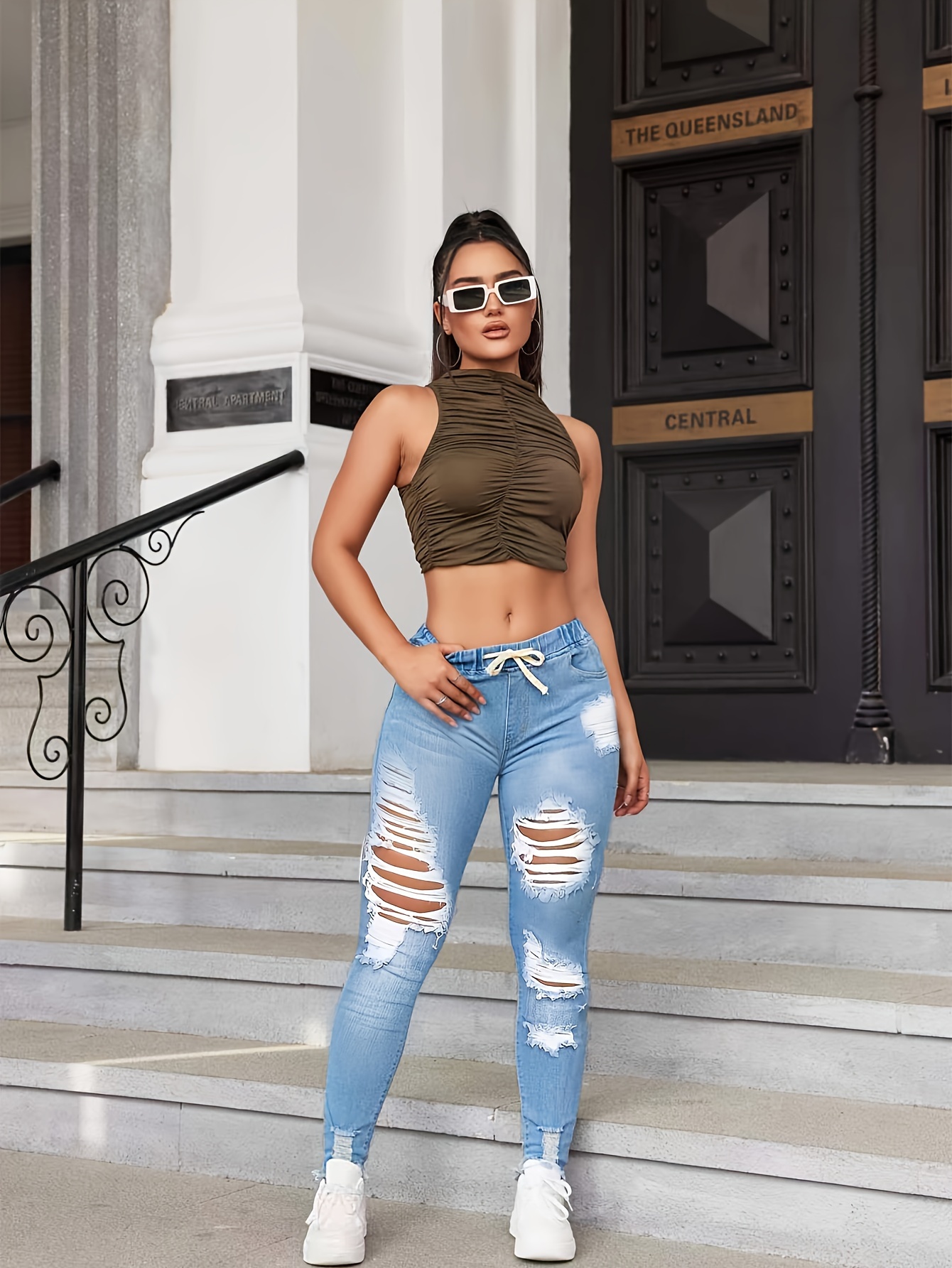 Fit Jeans Light Denim Ripped Skinny Jeans Ripped Jeans Light Blue