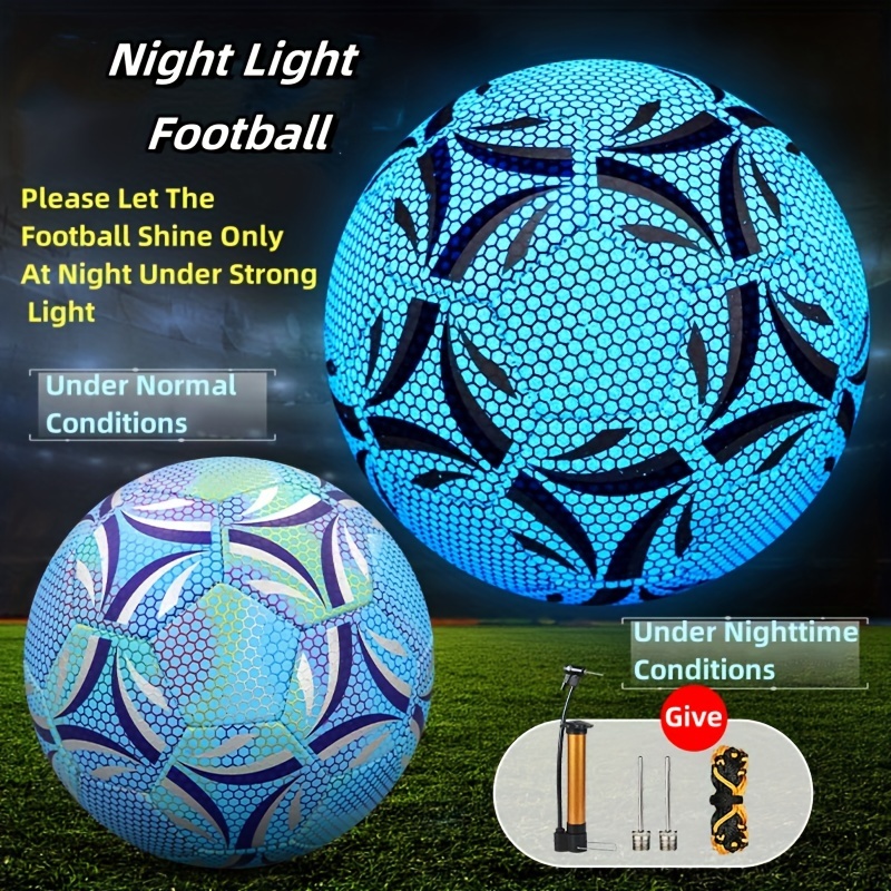 

Sirdar Glow In Dark Soccer Ball - 1pc Professional Night Tpu Football Size 4/5, Machine- For Adult Unisex, Ideal For Night & Beach Parties, Thanksgiving Day Gift With Pump & Net Needle