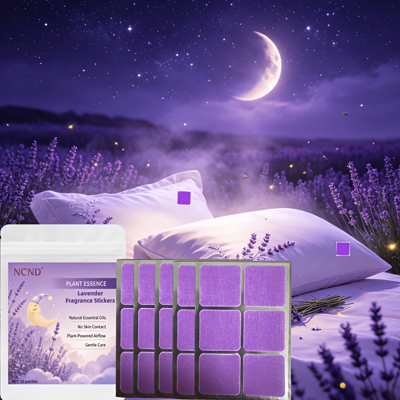 TEMU 30pcs Lavender Scented Stickers Non-skin Application Bedside Patch For Sleep, Travel And Outing