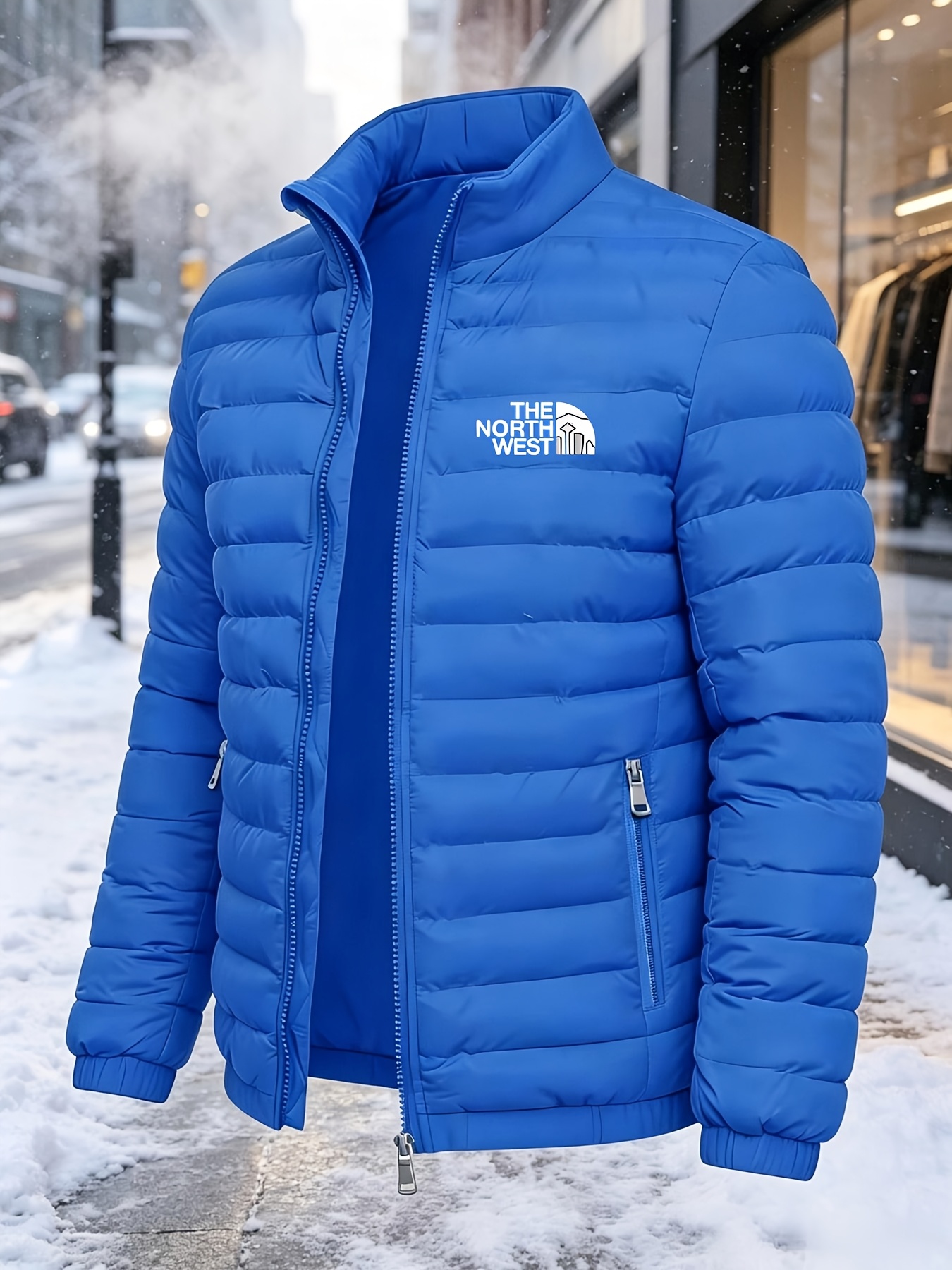 item picture mens autumn winter casual warm versatile stand up collar jacket jacket coat thickened warm pocketed jacket suitable for skiing fishing and daily wear top