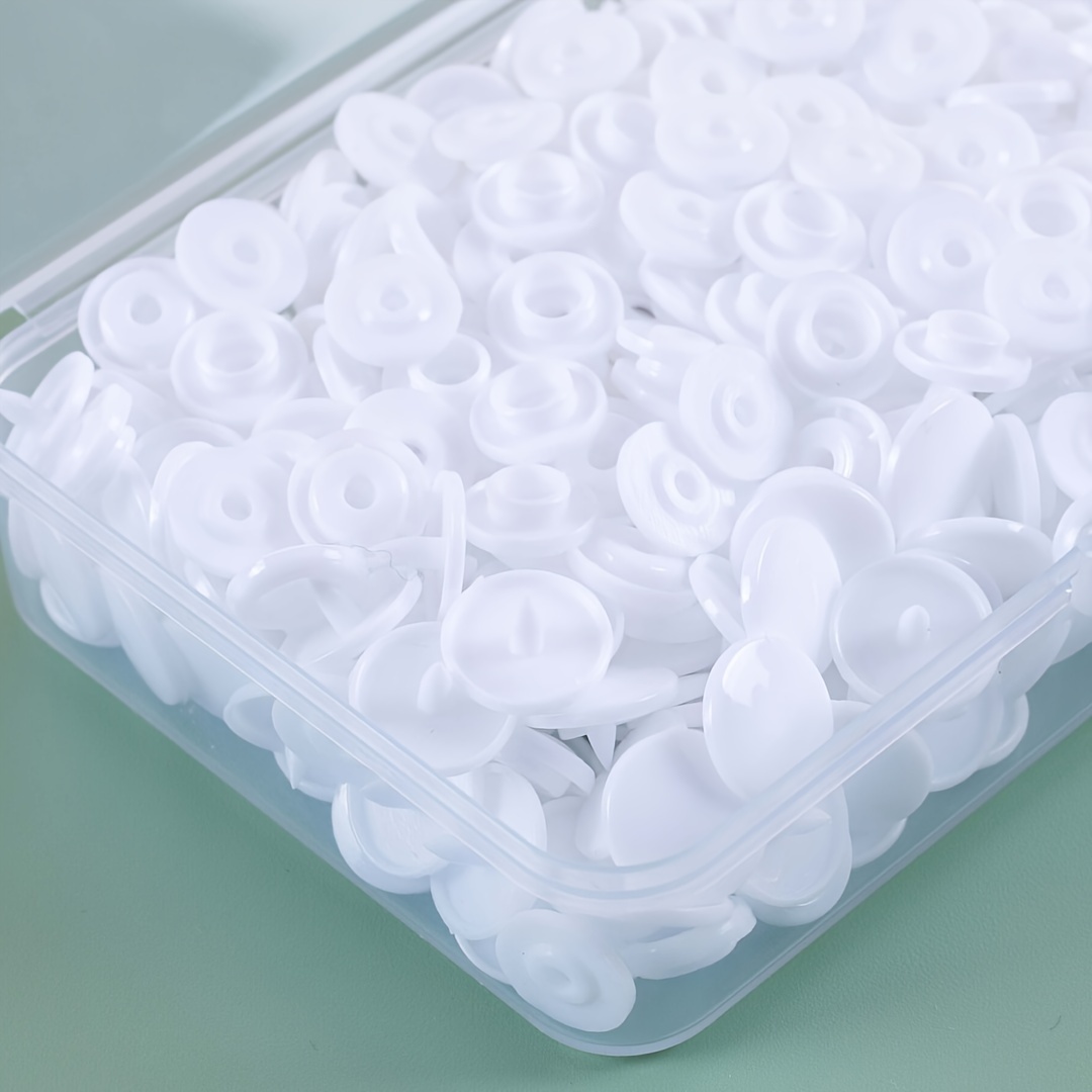 

100-piece White Plastic Snap Buttons For Diy Crafts, Clothing, Diapers & More - Durable Resin Fasteners Plastic Buttons For Clothing Micro Fasteners For Clothes