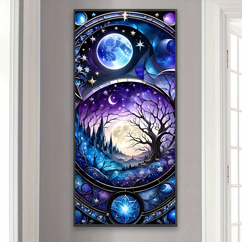 

5d Diy Diamond Painting Kit, Round Acrylic Diamond Art Embroidery, Twisted Forest Full Drill Mosaic Craft, Handmade Stick-on Rhinestone Stitch Set, Wall Decor - 1pc (50x110cm)