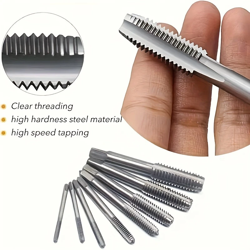 20pcs tap and die set with wrench handle metric sizes to m12 complete threading tool kit with storage box for projects details 4