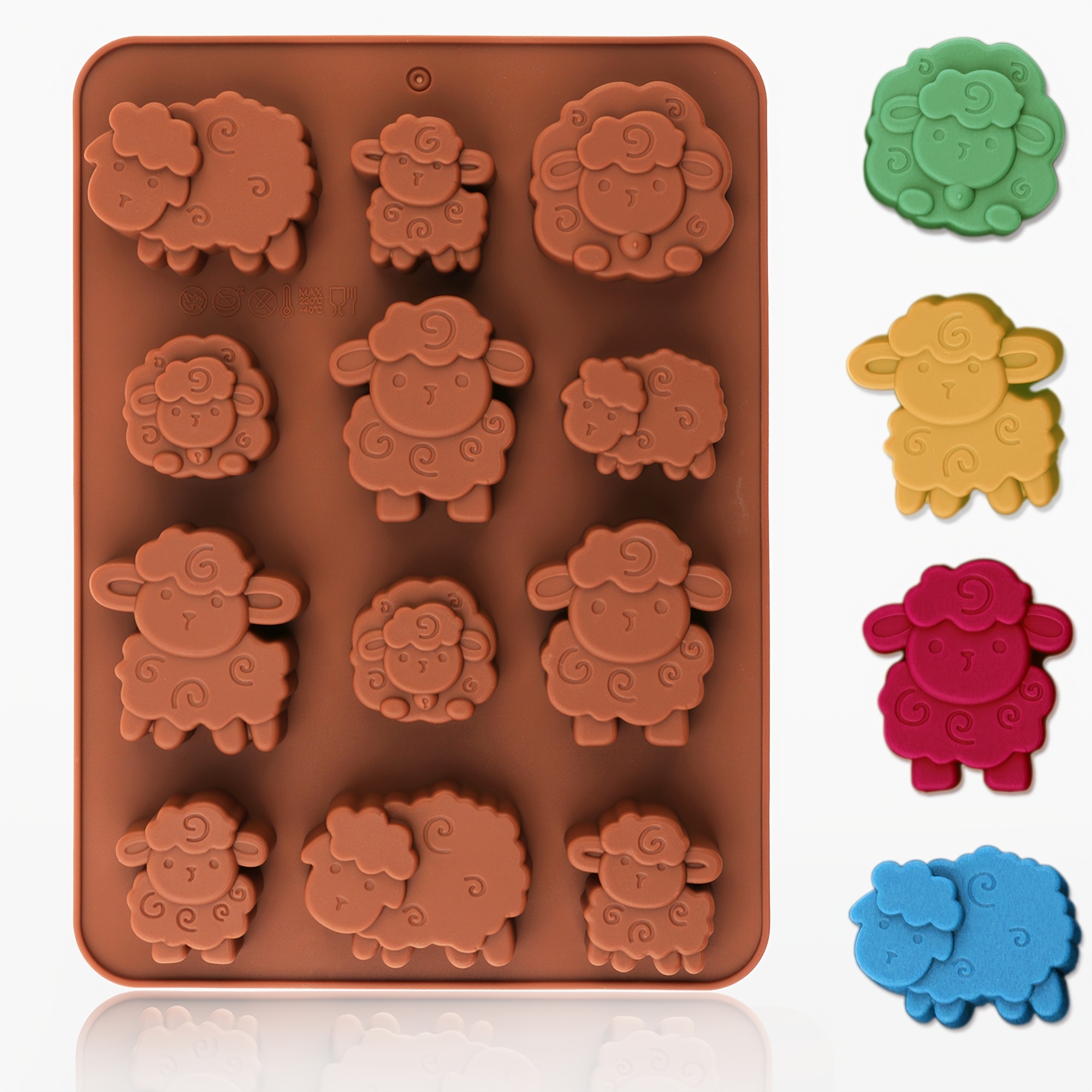 Image of 1/2pcs Silicone Candy Mold, 3d Sheep Shaped Brown Eid Al Silicone Chocolate Mold, Non Stick And Easy To Demold Silicone Mold Chocolate, Candy, Baking, Cake Suitable For Eid Al , Easter, Thanksgiving