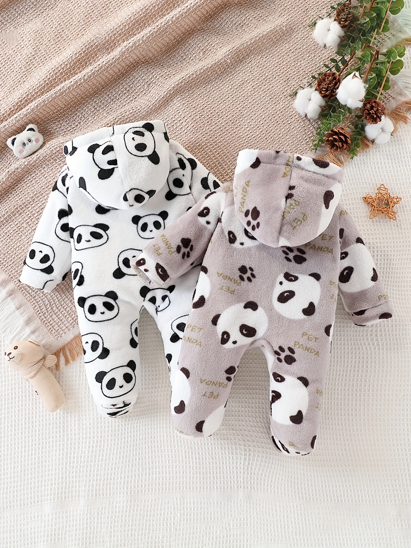 Baby Boy Hooded Footed Bodysuit Two-Piece Set