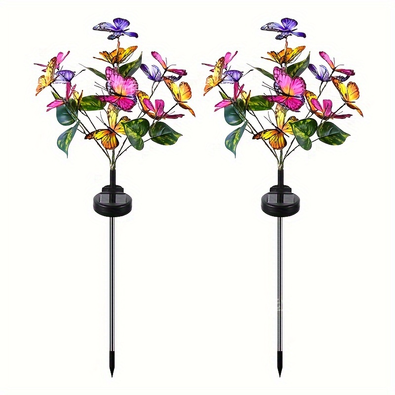

1pc Solar-powered Butterfly Garden Stake Lights, Metal Outdoor Villa Landscape Lighting, Creative Simulated Butterfly Fairy Lamps, For Christmas, Halloween, Thanksgiving, Autumn Harvest Festival Decor