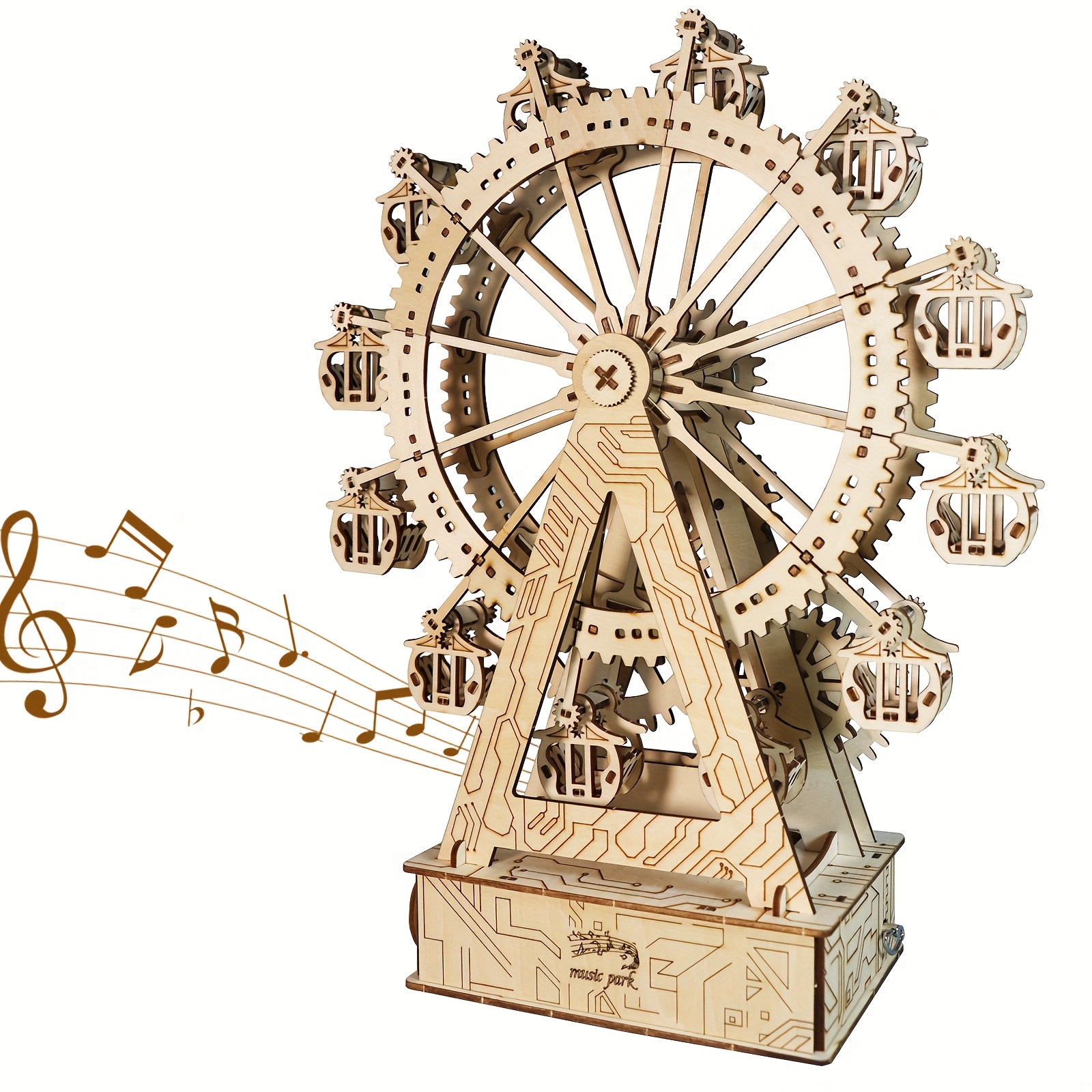 Image of 3d Puzzles Of A Wheel Music Box For - Model Kits, A Unique Gift For Women For Birthdays And Christmas