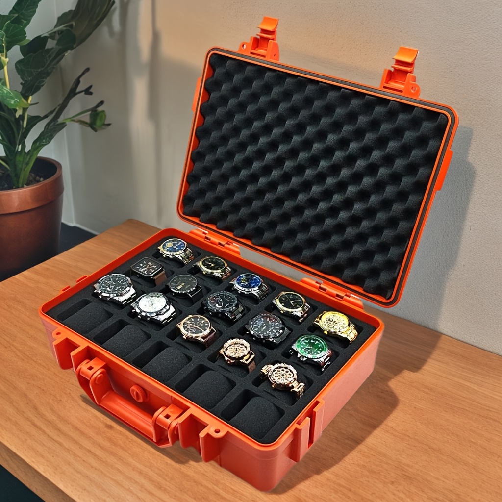 1  and jewelry storage box portable case made of high quality pp abs material protective case waterproof and dustproof pressure resistant and drop resistant designed with 4 12 20 slots essential for organizing watches and jewelry suitable for home storage outdoor travel   business trips and self driving tours a   for valentines day and christmas gifts Product details 0