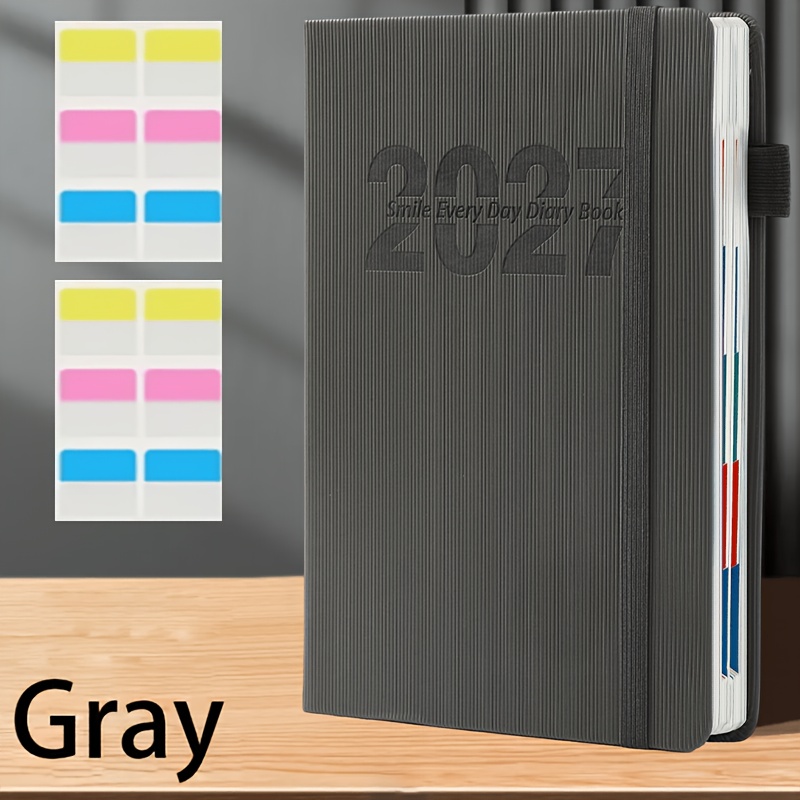 TEMU Pu Leather Cover Strap-bound Daily Planner 2027 New Calendar Journal: , Time Management, Per Day, 365-day Planning, Office Use, 320 Pages,