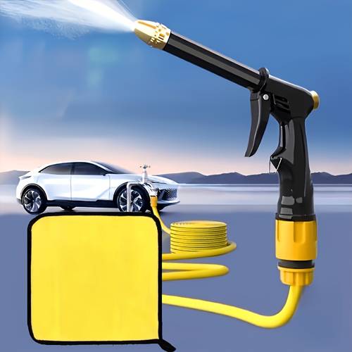 item picture heavy duty high pressure washer gun with long handle a car wash towel ergonomic grip adjustable nozzle for car garden and home use professional and household without battery