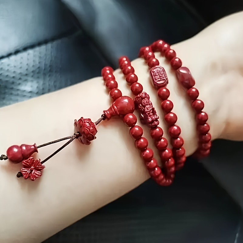 

108 Red , Lotus, And - Bracelet No Pendant