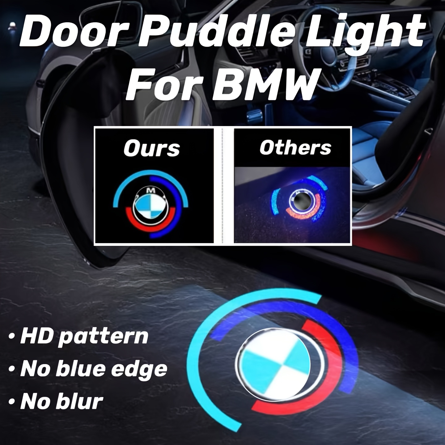 

Pour BMW 50e Anniversaire Lumière de Bordure de Porte HD LED - Design à Rayures Bleues et Blanches, Aucune Émission de , Convient aux Modèles G20/G21/G28/G29/F40/F44/IX40/IX50