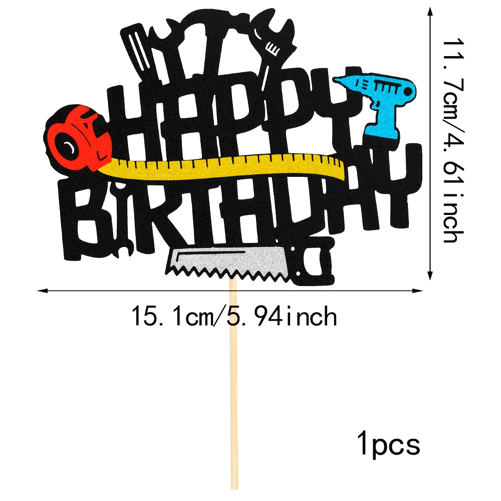 Men's Cake Decoration Manual Tools, A Toolbox For Cake Decorating Including Wrenches, , Drill Bits, Pliers, And Screwdrivers, Themed For A Happy Birthday Party Cake For Men