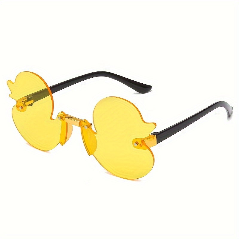 

Novelty Duck Shape Sports Glasses For Running With Interchangeable Pc Lens - Plastic Frame - Decorative Eyewear Ideal For Travel, Birthdays, Parties