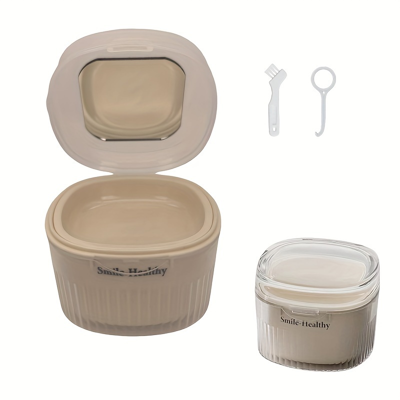

Deluxe Denture Cleaning Kit With Mirror - Includes Brush & Case For Retainers, Bridges, Partial Dentures & Traditional Braces - Perfect For Travel