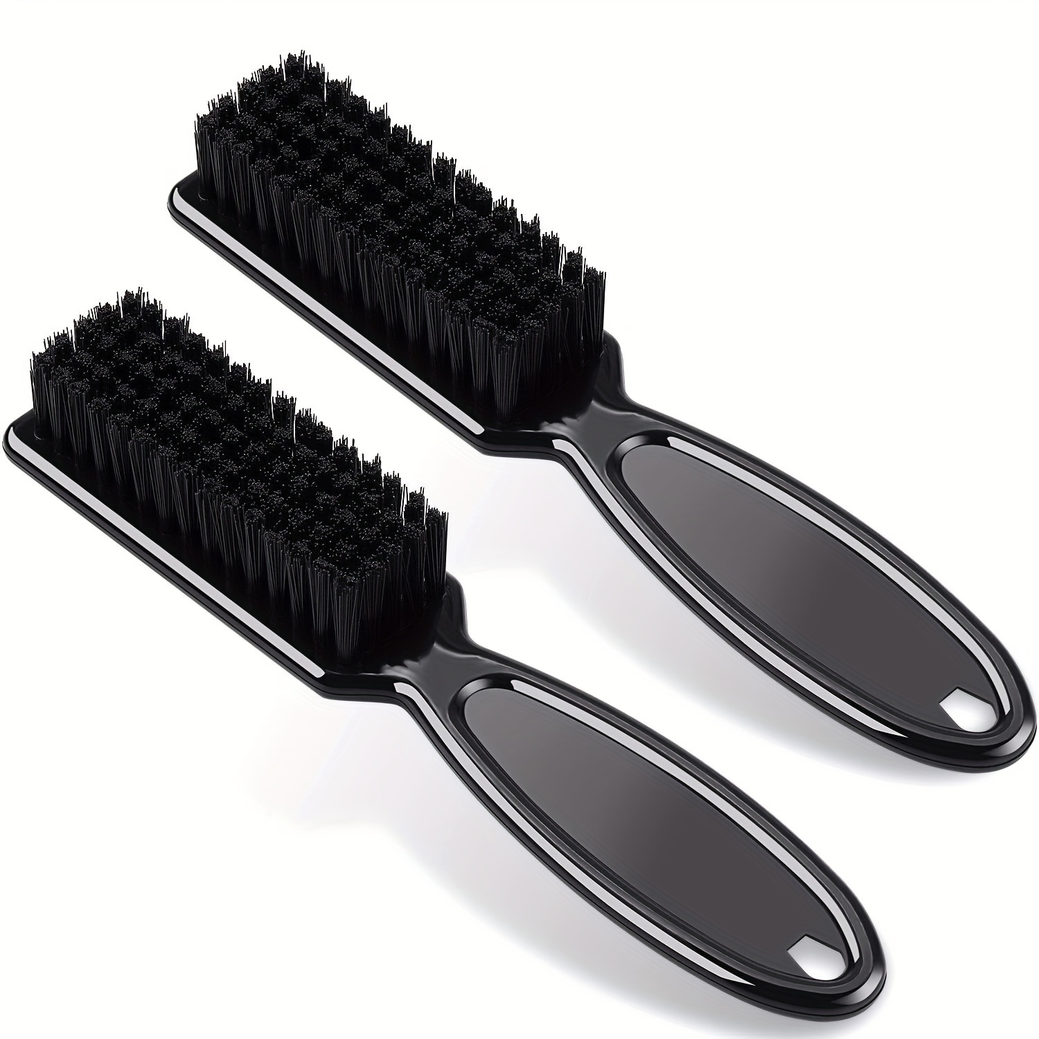 Image of 2pcs Nylon Hair Clipper Cleaning Brushes - Professional Barber Fade & Styling Tools, Durable Abs Handle