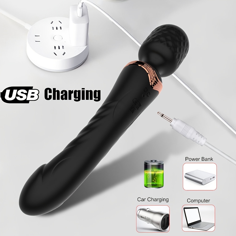 Sandfox Dual Motor Magic Wand Vibrator, 10 Modes G-Spot Massager, Rechargeable Lithium Battery, Clitoris Stimulator Dildo for Women, Anal Plug Toys for Adult