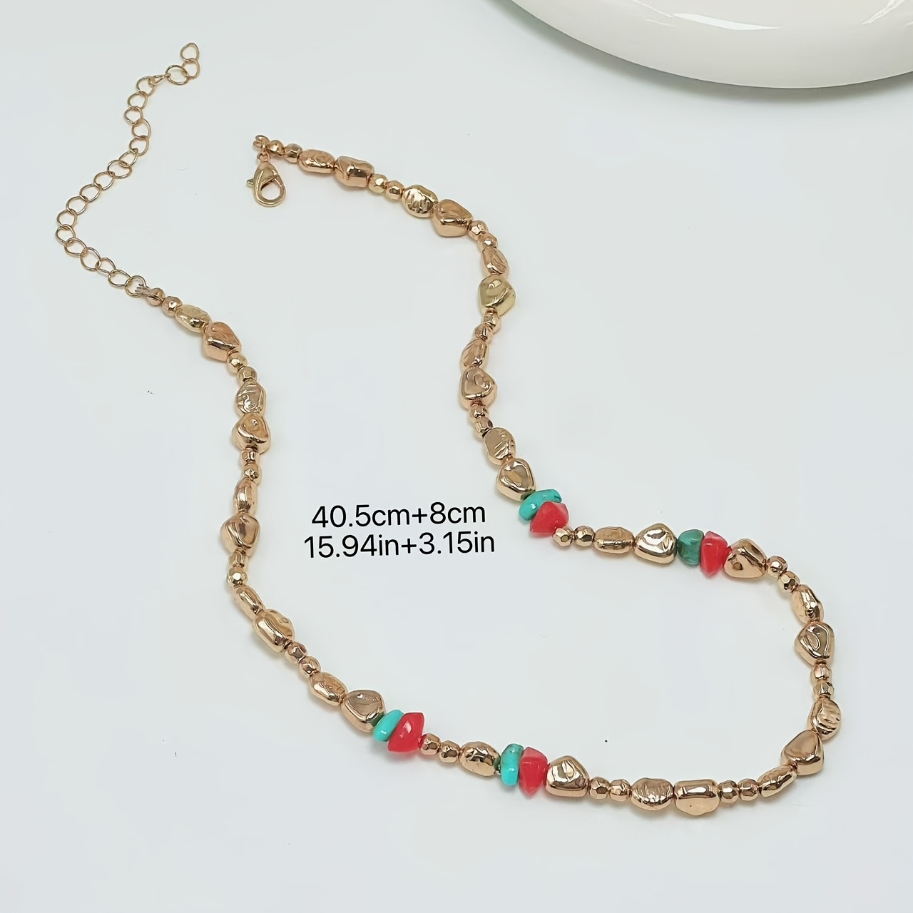 Women's Handmade CCB Resin Beaded Necklace, Retro Style