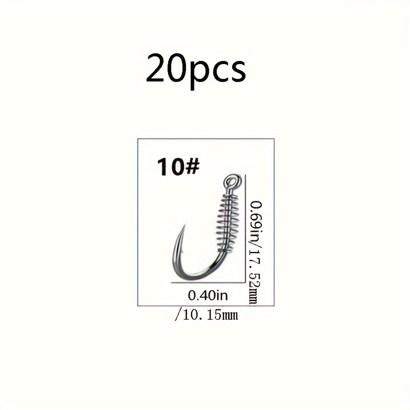 20pcs Spring Hook Fishing Tackle Set, Compatible With Catfish Hooks, Fishing Rods, And