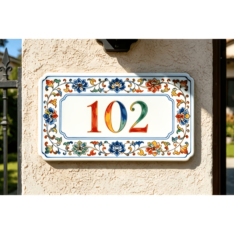 TEMU 2d Flat, [2d Flat] Personalized Chinese Hand- Plate - Custom Number Sign Suitable For , & Acrylic Entrance Plaque With Traditional Patterns,