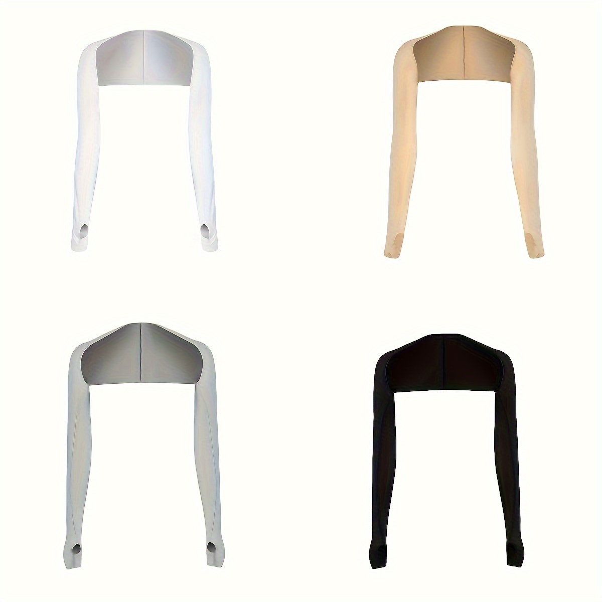 Image of 4pcs Cooling Shawl Sun Arm Sleeves Golf Shrug With Finger Hole For Women Men Outdoor Sports Gear, Lightweight & Breathable
