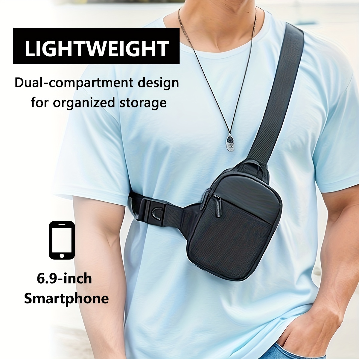 Un bolso bandolera compacto y ligero para hombre - ¡Perfecto para viajes y senderismo!