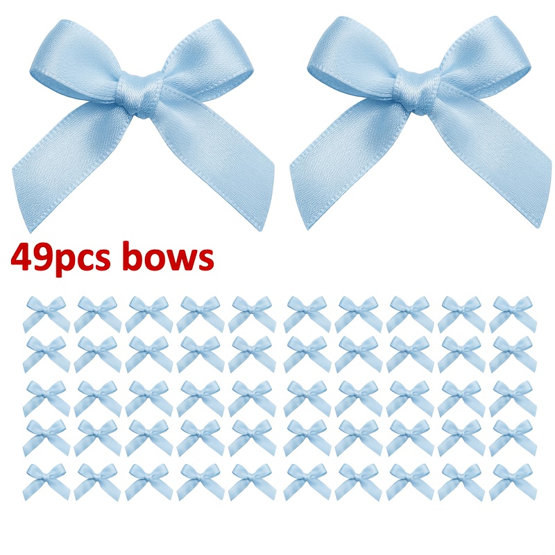TEMU Mini nœuds décoratifs, petits ornements en ruban de satin pour bricolage, loisirs créatifs, cadeaux-souvenirs, convient pour fête, anniversaire,