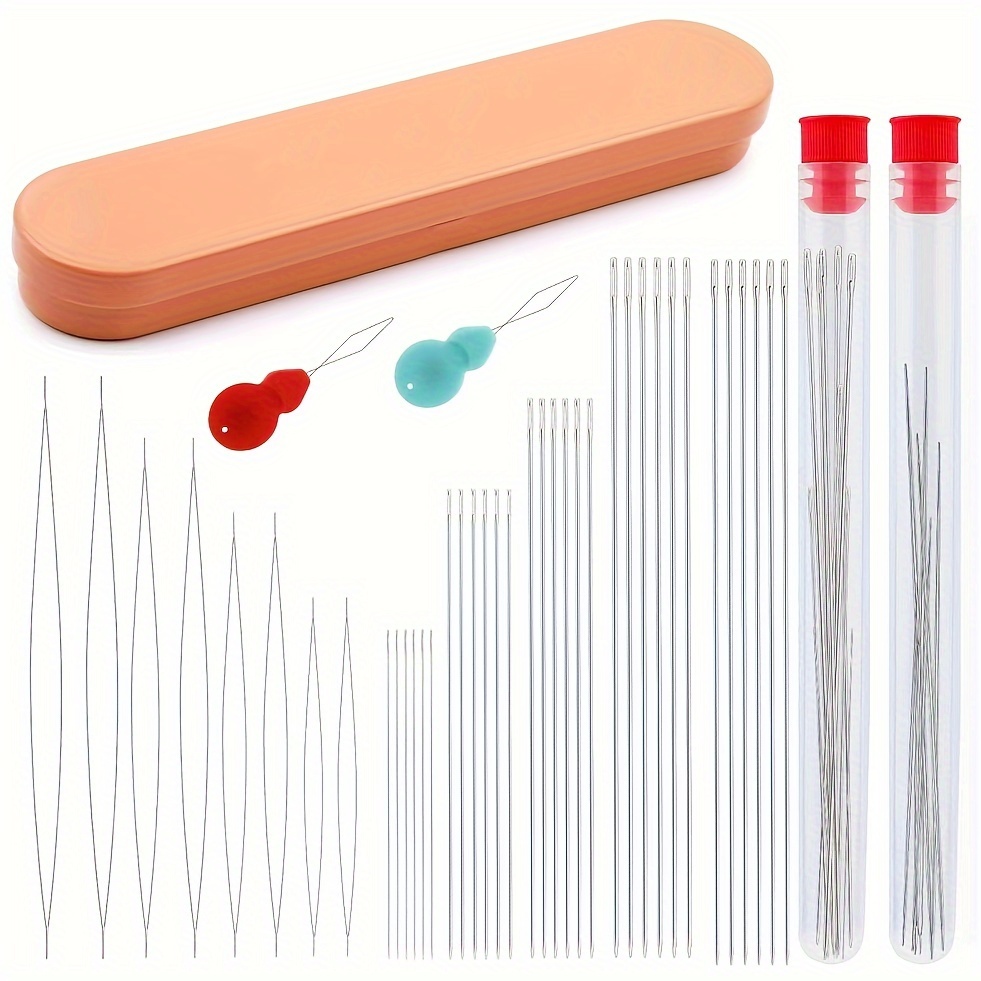 

38pcs Beading Needle Set With & Storage Bottle - Assorted Sizes For Making, Bracelets & Crafts, Jewelry Making Supplies