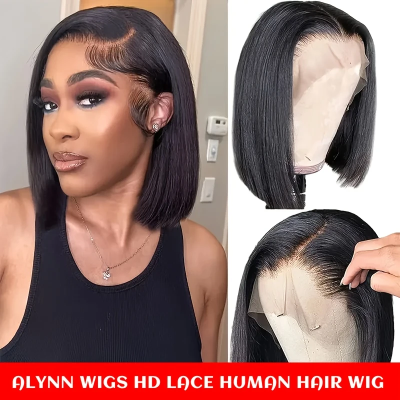 bob wig huamn hair glueless wigs 250 13x6 full straight human hair wigs hd straight lace frontal wig brazilian long bone straight human hair lace front wigs for women 1 human hair wig with baby hair details 2