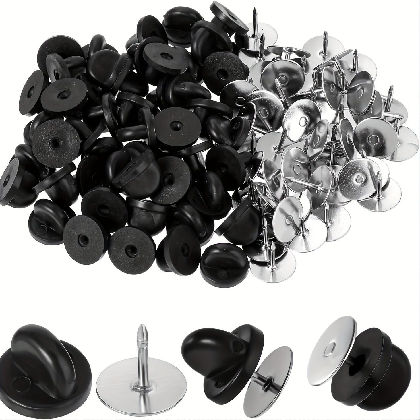 

100pcs Pvc Pin - Locking For Enamel , & Tie