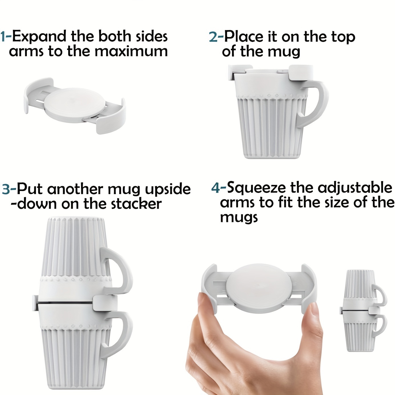 4 pack coffee cup mug kitchen cabinet organizer shelf coffee - Temu
