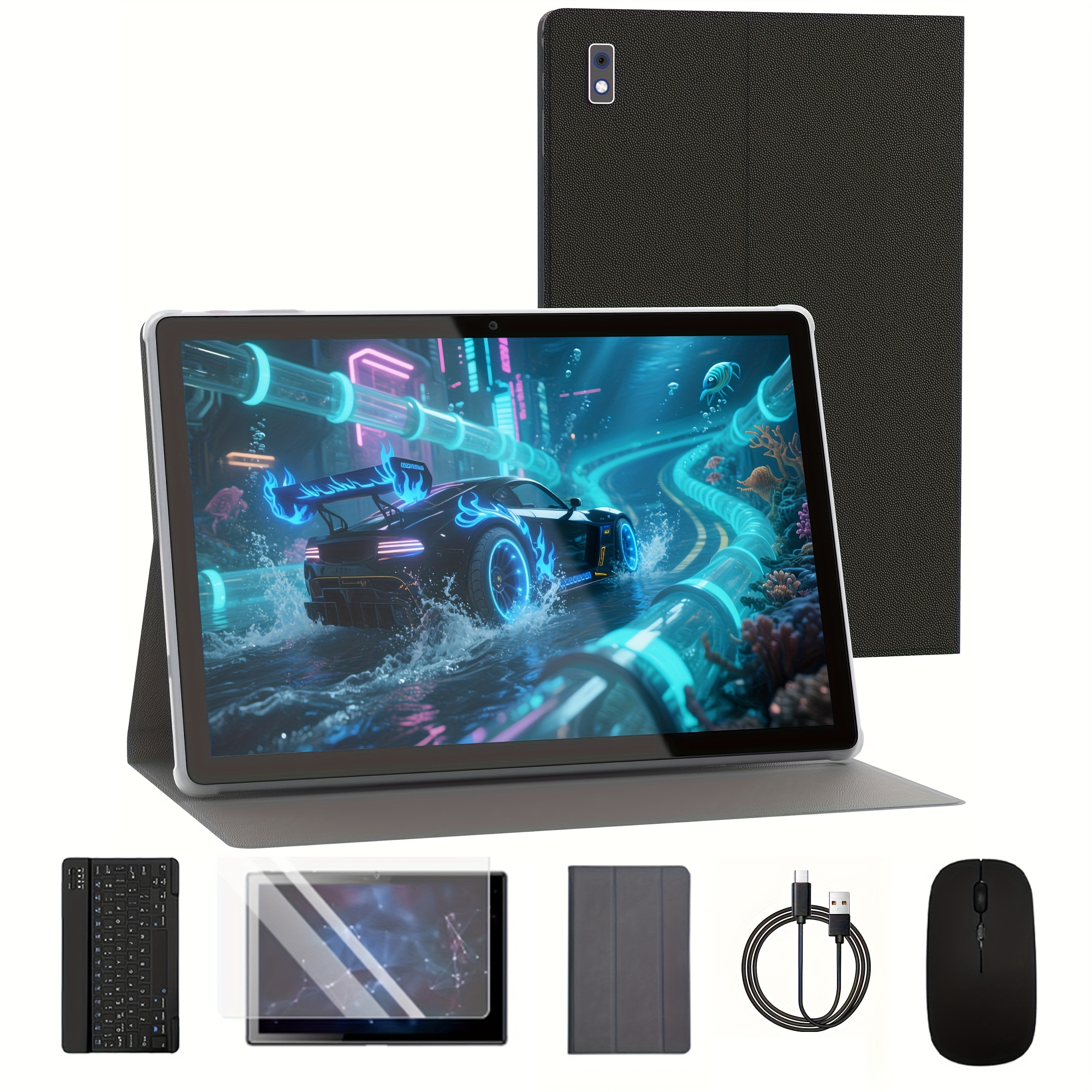 Image of -inch Tablet From 2025, Running 15, With 8(3+5 Expansion))gb + 64gb Rom, Wifi, Dual Cameras, Hd Touchscreen, Usb-c Charging, 1280x800 Resolution, 5000mah Battery, And With A Protective Case.