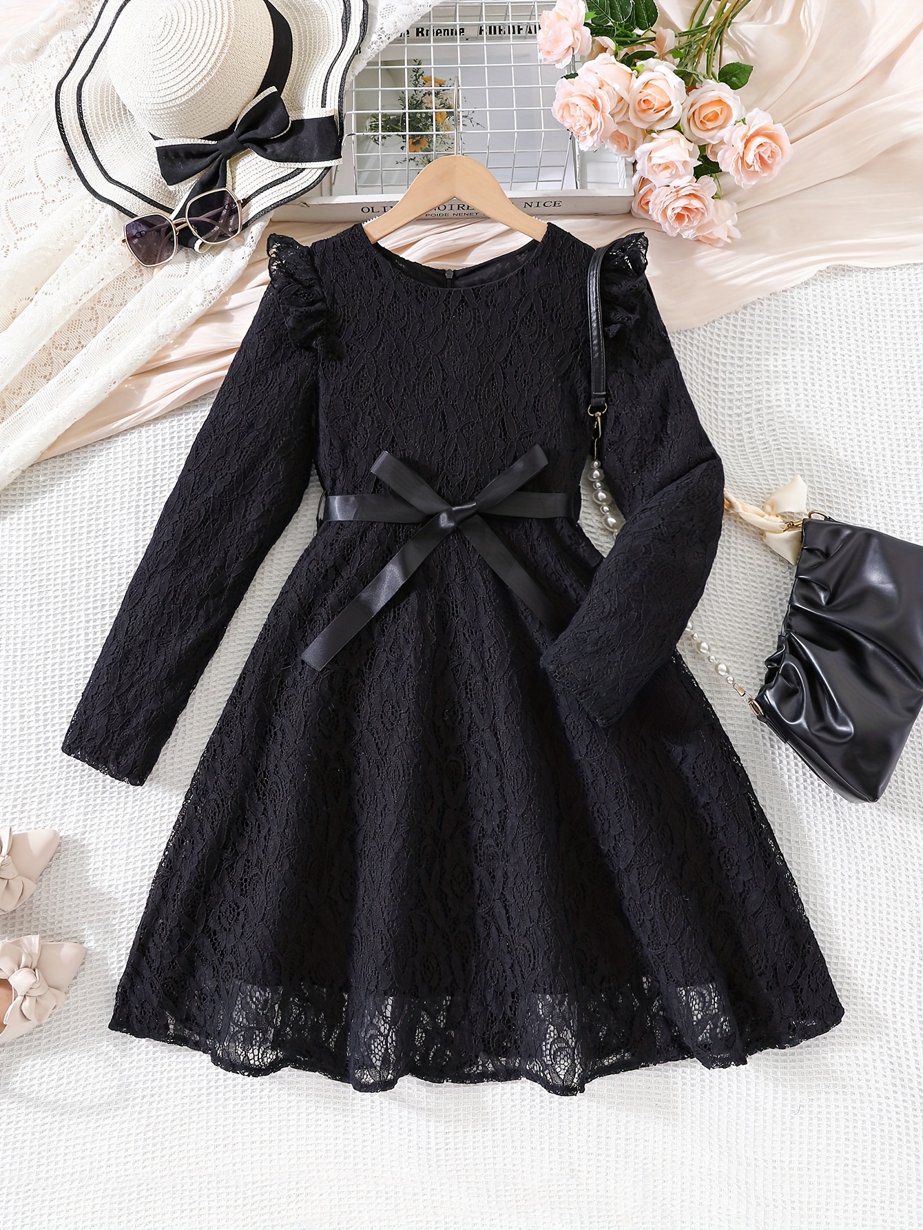 black dresses girls sold on Temu United States