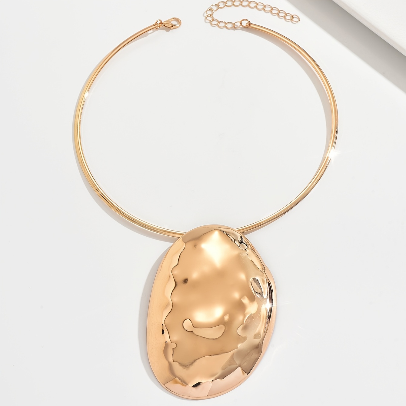 Exaggerated Fashion Creative Geometric Oval Metal Collar Necklace