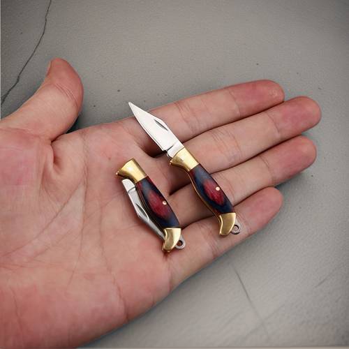 1pc pocket knife brass mini parcel opening pendant folding knife portable bag opening knife keychain mini knife compact keychain knife