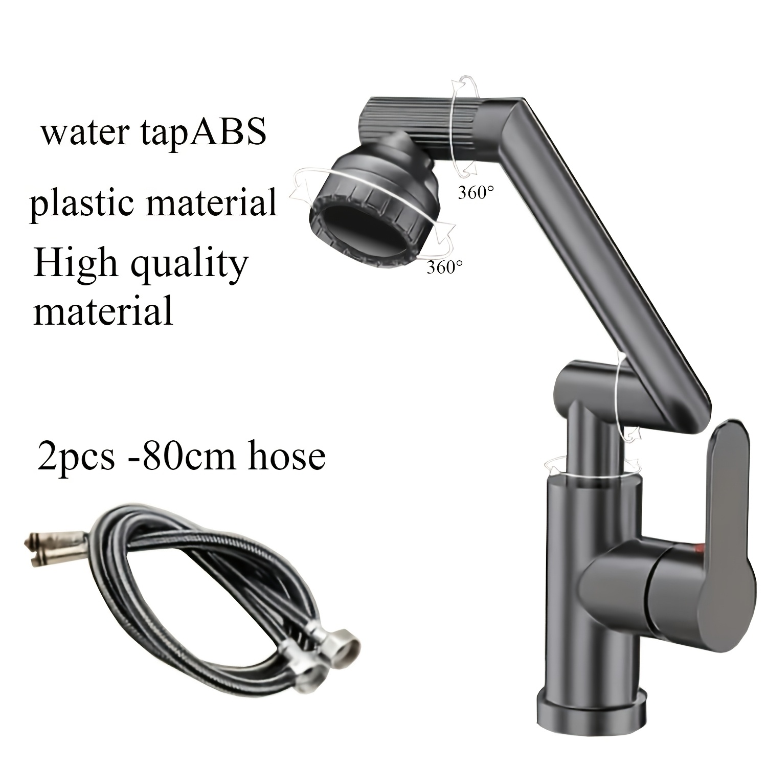 Image of Modern Swivel Faucet - ( Water), 1080° Rotating Adjustable Spray Head With Bubble Water Outlet To Prevent Splashing, For Sinks, Equipped With 2 Inlet Pipes, Bathroom Additions, Bathroom Supplies