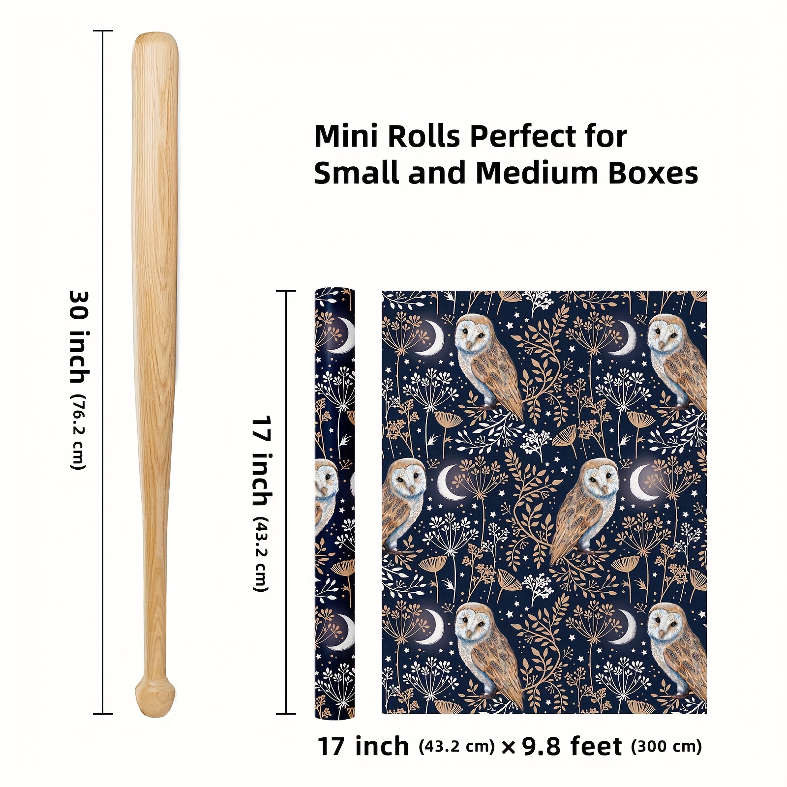 1pc Of Vintage Blue Christmas Paper Gift Wrap Measuring 43.2x305 Cm - Featuring Patterns Of Christmas , , Stars, Flowers, And Leaves, Perfect For Winter Parties And Holiday Designs