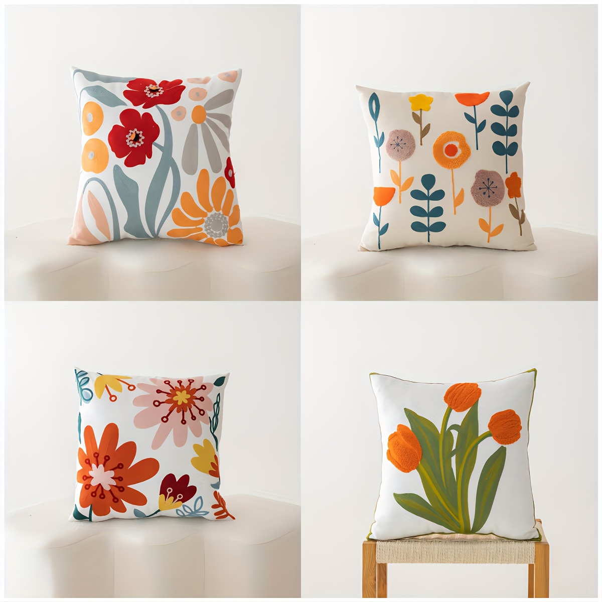 

4pcs Set Pillowcases 18x18 - Decorative Covers For , , Decor (inserts Not Included)