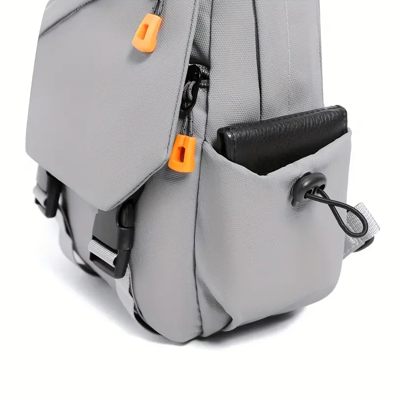 mens casual oxford sling bag with adjustable strap zipper closure and multiple pockets ideal for hiking and everyday use outdoor activities bag sleek shoulder bag secure zipper closure crossbody bag details 4