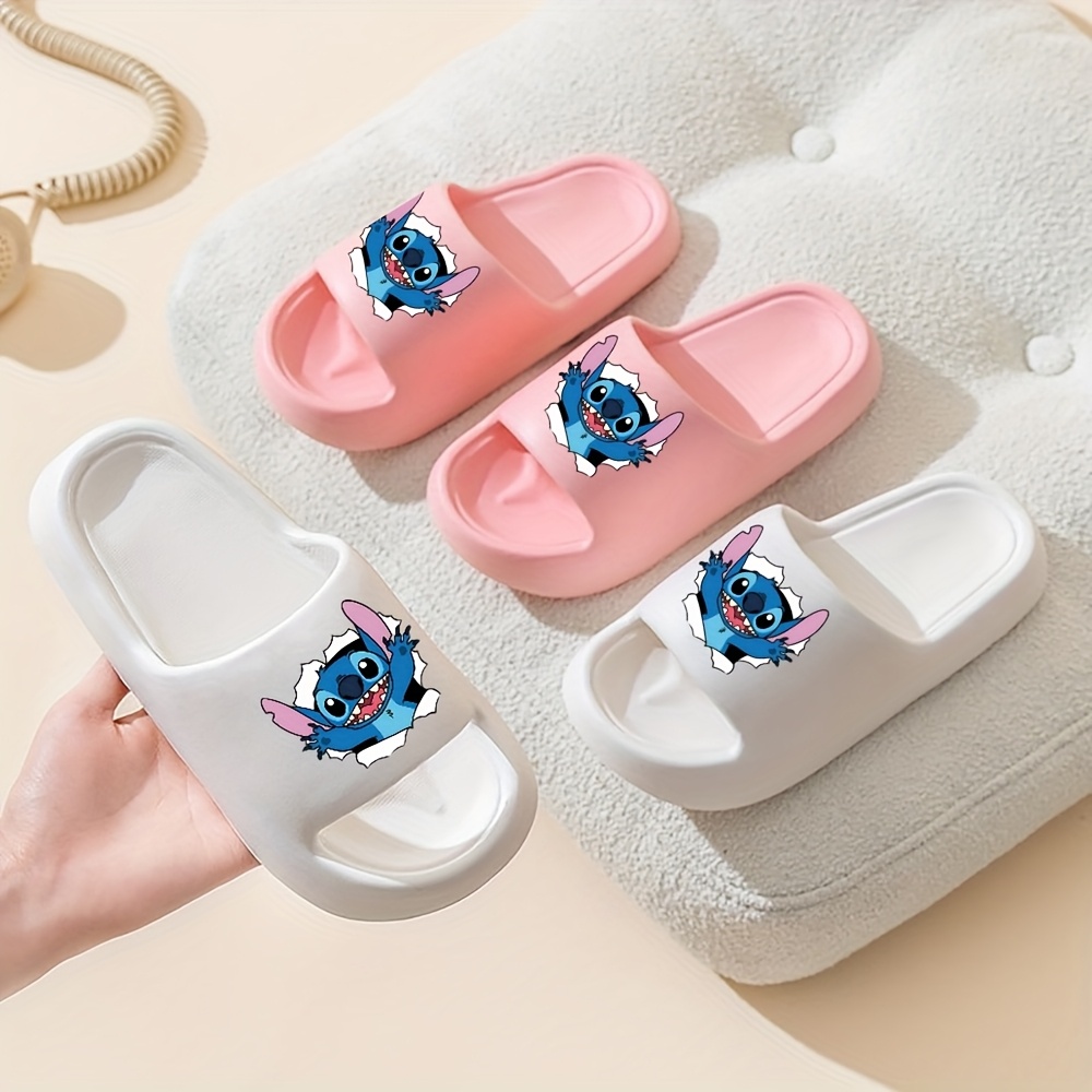 Disney Stitch EVA Slippers for Kids - Comfortable, Thick Sole, Cartoon Design, Perfect for Beach & Bathroom Play, Four Seasons Wear, Slip-On Style, Beach Slippers | Playful Design | EVA Material, Beach Accessories