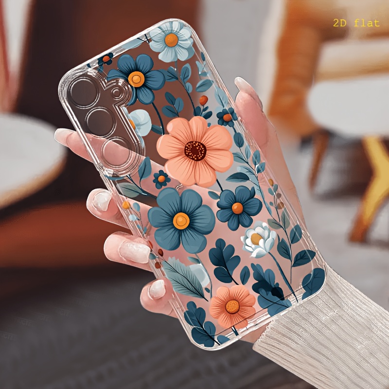 TEMU Phone Case - Beautiful Floral 2d Flat Pattern Phone Case Suitable For Galaxy A03s A05s A06 A07 A13 A14 A15 A16 A17 A22 A23 A24 A25 A26 A32 A34