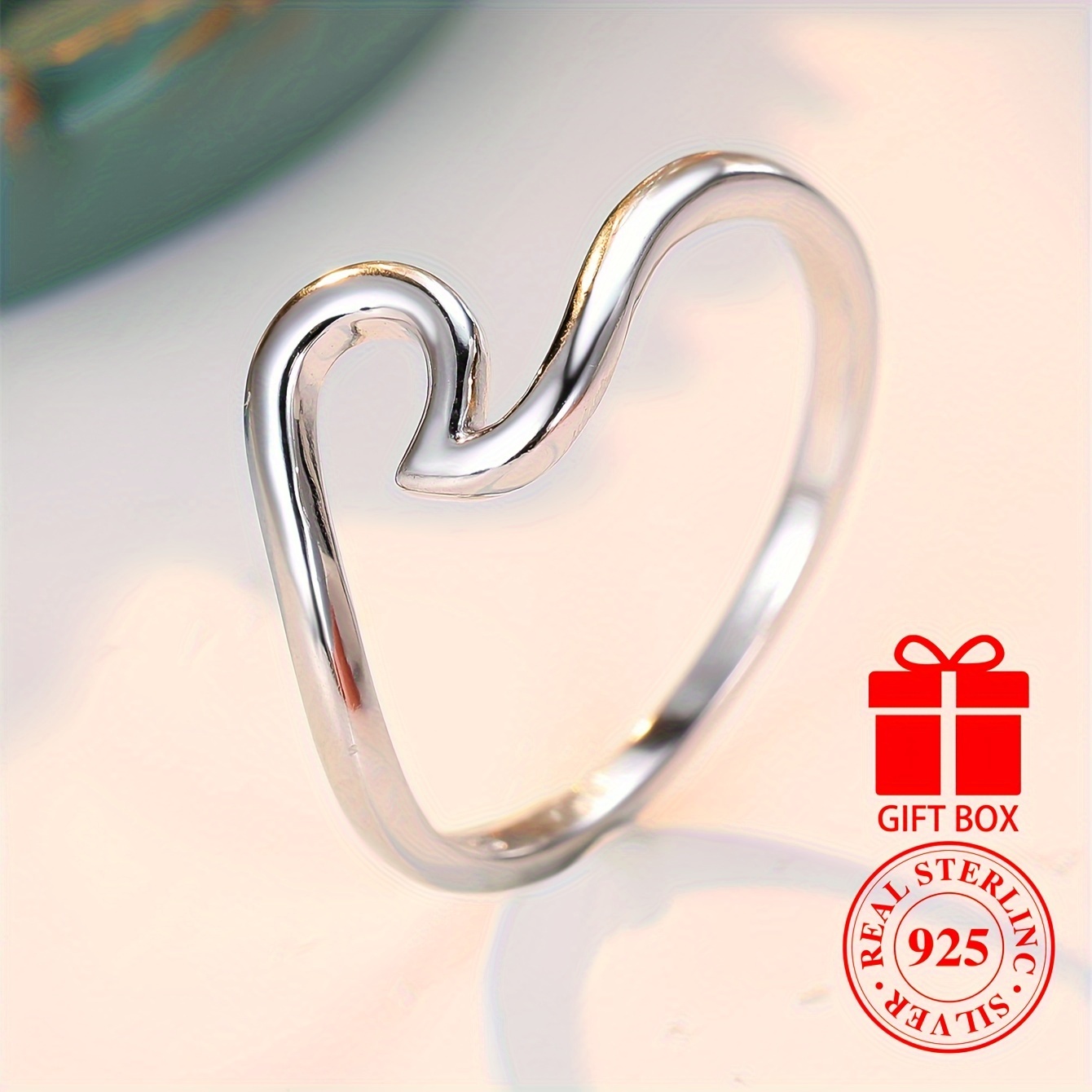 Ocean Wave 925 Sterling Silver Ring - Perfect Gift for Her And Him