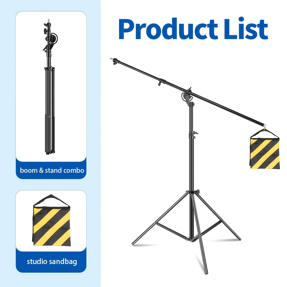 4m/13.1ft Stand Retractable Cantilever Boom Arm Photography Studio With Weight Bag Accessory Kit Simlelife